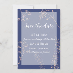 Niet-foto Simple Blue Wild Flower Save The Date
