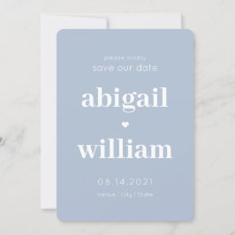 Niet Foto Stoffig Blauw Eenvoudig Modern Minimalis Save The Date