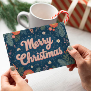 Niet Foto Vrolijk Kerst Typografie Kaart