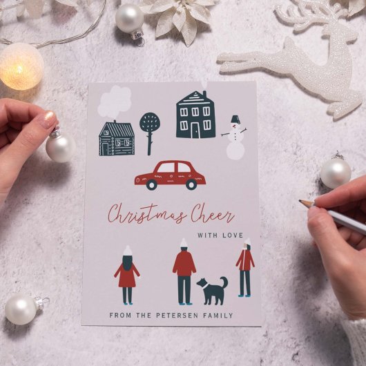 Niet-fotomoderne kerstwinter feestdagenkaart