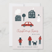 Niet-fotomoderne kerstwinter feestdagenkaart (Voorkant)