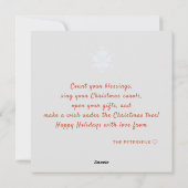 Niet-fototraditioneel  kerstfeest feestdagenkaart (Achterkant)