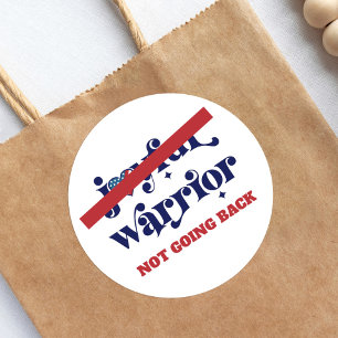 Niet gaan terug Warrior Type USA Vlag Hart Wit Ronde Sticker