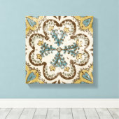 Niet-gebluste batik Square II Canvas Afdruk (Insitu (Houten vloer))