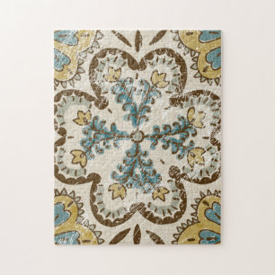 Niet-gebluste batik Square II Legpuzzel