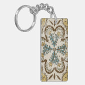 Niet-gebluste batik Square II Sleutelhanger (Voorkant Links)