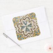 Niet-gebluste batik Square II Vierkante Sticker (Envelop)
