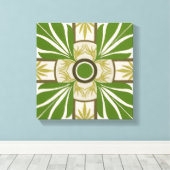 Niet-gebluste palmmotif I Canvas Afdruk (Insitu (Houten vloer))