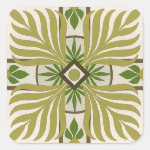 Niet-geborduurde palmmotif II Vierkante Sticker