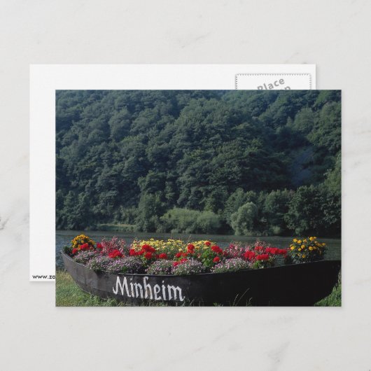 Niet-gebruikte boot gebruikt als bloembed, Mannhei Briefkaart (Voorkant / Achterkant)