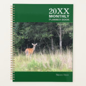 Niet gedateerd maandelijks hertenplanner boek planner (Voorkant)