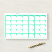 Niet-gedateerd Sticky Note Calendar - Mint (Op bureau)