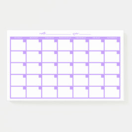 Niet-gedateerd Sticky Note Calendar - Paars