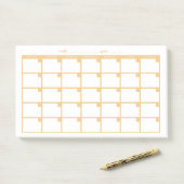 Niet-gedateerde Sticky Note Calendar - Geel (Op bureau)