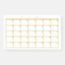 Niet-gedateerde Sticky Note Calendar - Geel