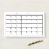 Niet-gedateerde Sticky Note Calendar - Grijs (Op bureau)
