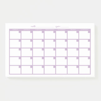 Niet gedateerde Sticky Note Calendar - Licht Paars