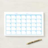 Niet-gedateerde Sticky Note Calendar - Lichtblauw (Op bureau)