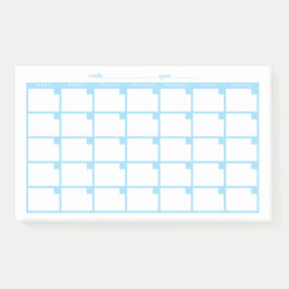 Niet-gedateerde Sticky Note Calendar - Lichtblauw