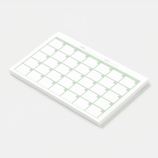 Niet-gedateerde Sticky Note Calendar - Lichtgroen (Schuin)