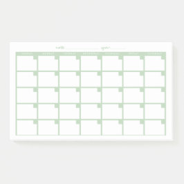 Niet-gedateerde Sticky Note Calendar - Lichtgroen