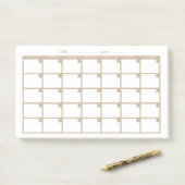 Niet-gedateerde Sticky Note Calendar - Tan (Op bureau)