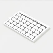Niet-gedateerde Sticky Note Calendar - Zwart (Schuin)