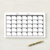 Niet-gedateerde Sticky Note Calendar - Zwart (Op bureau)