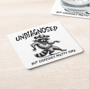 Niet gediagnosticeerd, maar iedereen is  zeker gra vierkante kartonnen onderzetter