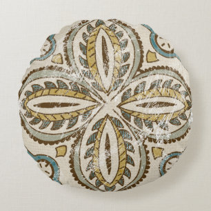 Niet-geëmailleerd batik Square III Rond Kussen