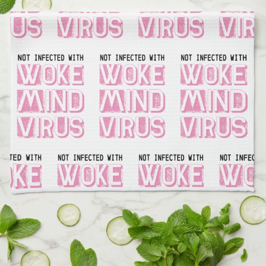 Niet geïnfecteerd met Woke Mind Virus Pattern Aang Theedoek (Gevouwen)