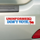 Niet geïnformeerd? Stem niet Bumpersticker (Op auto)