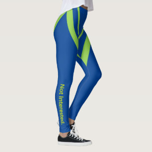 Niet geïnteresseerd. Groene tekstwig Leggings