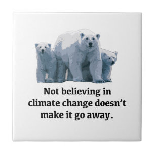 Niet geloven in klimaatverandering tegeltje