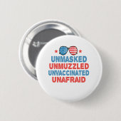 Niet gemaskeerd, ongedempt, niet gevaccineerd, onb ronde button 5,7 cm (Voorkant /achterkant)