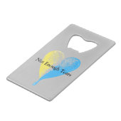 Niet genoeg tranen kredietkaart flessenopener (Voorkant Gekanteld)