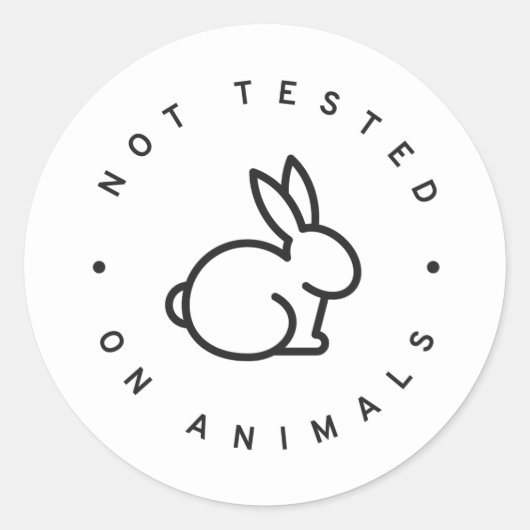 Niet getest op dieren konijn ronde sticker (Voorkant)