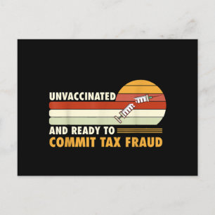 Niet gevaccineerd en klaar om belastingfraude te p feestdagenkaart