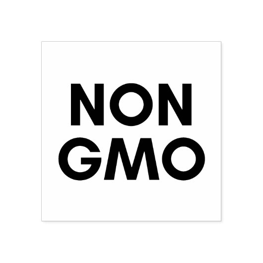 niet - gmo 	rubberstempel (Afrduk)
