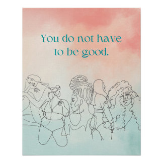 Niet goed peach en pastblauw zijn perfect poster