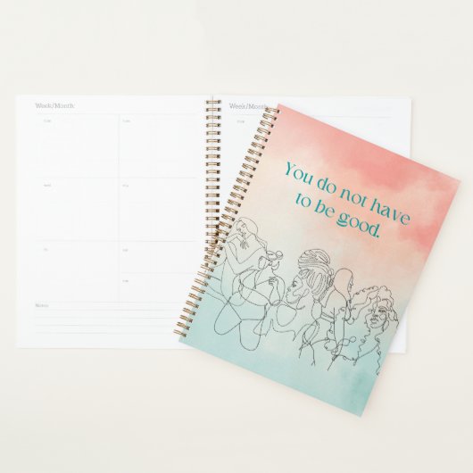 Niet goed peach en pastblauw zijn planner (Display)