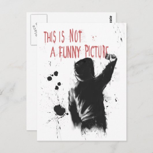 Niet grappig briefkaart (Voorkant / Achterkant)