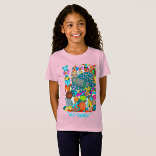 Niet grappig! Meisjes roze T-shirt