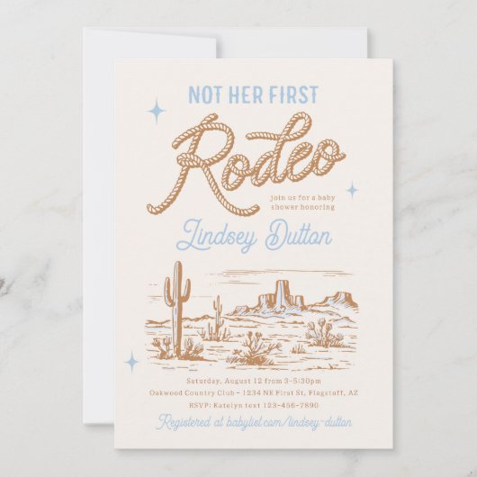 Niet haar eerste Rodeo Baby shower Kaart (Voorkant)