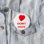 NIET HATE groot, 3-INCH ronde Button (In situ)