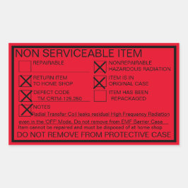 Niet-herhaalbare lekken-straler rechthoekige sticker