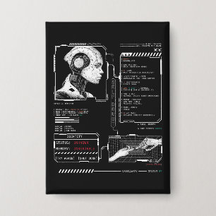 Niet herkend - Techno-Brutalist Streetwear Design Button