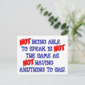 Niet hetzelfde briefkaart (Staand voorkant)