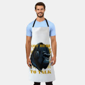 Niet hier om te praten schort (Gedragen)