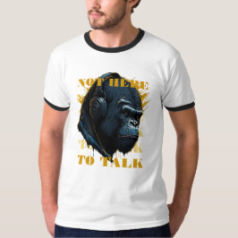Niet hier om te praten t-shirt